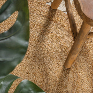 Ayana Two-tone Jute Hippy Circle Area Rug
